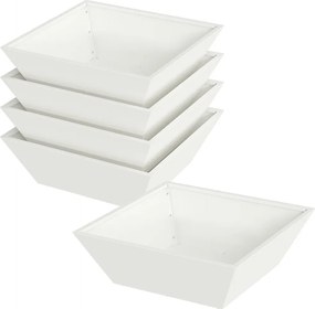 vidaXL Vază pentru Grădină 5 pcs Alb 50 x 50 x 15 cm