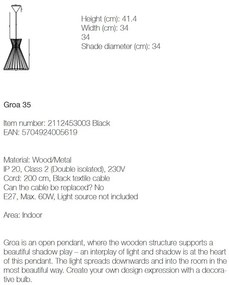Pendul design modern GROA 34 negru 2112453003 NL
