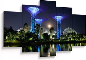 Tablou cu lună plină în grădinile din Singapur (150x105 cm)