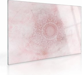 Tablou pe sticlă - Mandala roz (70x50 cm)