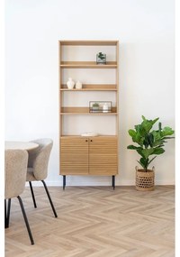 Bibliotecă în culoare naturală cu aspect de lemn de stejar 80x200 cm Kyoto – House Nordic