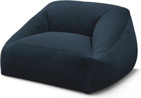 Fotoliu bean bag albastru închis cu tapițerie din blană artificială Lilibet – Bobochic Paris