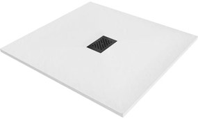Mexen Hugo cadă pătrată SMC 100 x 100 cm, alb, capac negru - 42101010-B