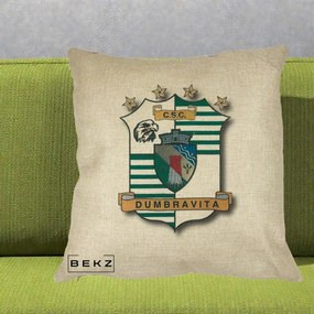 Perna Personalizata CSC Dumbravita Fotbal, 40x40 cm, Crem, Husa Detasabila, Perna Inclusa, BEKZ®