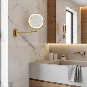 Oglinda LED Glow auriu periat