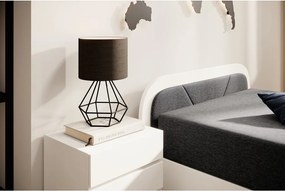 Pat alb/gri închis tapițat/din placă aglomerată de lemn cu spațiu de depozitare cu saltea 80x190 cm Parys – ELTAP