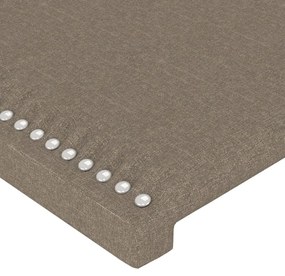 Tablie de pat cu LED, gri taupe, 100x5x118 128 cm, textil 1, Gri taupe, 100 x 5 x 118 128 cm