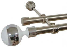 Galerie dubla fara inele kula alb 19 mm inox (Alege marime: 240 cm)