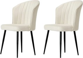 Set de scaune de sufragerie Rubi Cream and Black,2 buc.