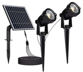 SET 2x lampă LED solară de exterior 2xLED/1,2W/3,7V IP65 3000K