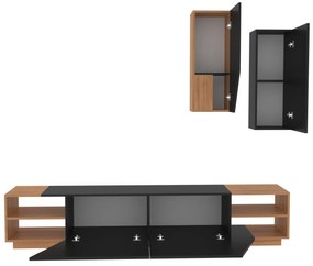 Mobilier living Ziva 2 (negru + teak). 1102660