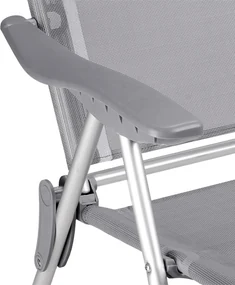 Set 2 x Scaun gradina cu spatar inalt Aluminiu Pliabil Gri