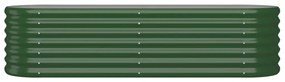 Jardiniera gradina verde 152x40x36 cm otel vopsit electrostatic 1, Verde, 152 x 40 x 36 cm