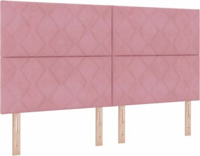 vidaXL Tăblie LED Roz 180 cm Catifea