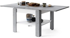 Măsuță de cafea pliabilă cu raft LIA gri/alb