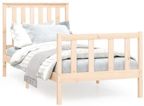 3188191 vidaXL Cadru de pat cu tăblie, 90x200 cm, lemn masiv de pin