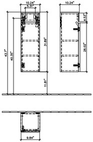 Dulap baie inalt suspendat, Memento Villeroy&amp;Boch, parte superioara din sticla, balamale dreapta, 81x26x27cm, alb/gri, C78201MT
