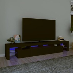 3152787 vidaXL Comodă TV cu lumini LED, negru, 230x36,5x40 cm