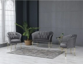 Set canapea Viena 2+1+1Homs textil gri-auriu,30703