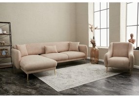 Colțar bej (cu colț pe partea stângă/cu șezlong) Simena – Balcab Home