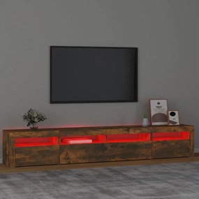 Comoda TV cu lumini LED, stejar fumuriu, 240x35x40cm 1, Stejar afumat, 240 x 35 x 40 cm