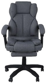 RESIGILAT-Scaun directorial, suport picioare, funcție recliner, SIB 818, Material textil, Gri