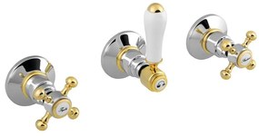 Baterie argintiu-lucioasă/aurie pentru duș încastrată (2 ieșiri) Antea – Sapho