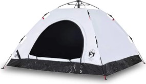 vidaXL Cort de camping 5 persoane, alb opac, setare rapidă, țesătură