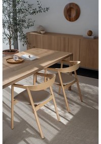 Scaun din lemn masiv de stejar Gazzda Muna, albastru - gri