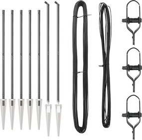 vidaXL Stâlp de gard. 7 pcs Gri Oțel