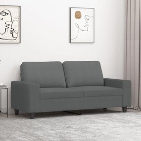 vidaXL Canapea cu 2 locuri, gri închis, 140 cm, material textil