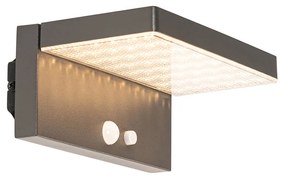 Lampă de perete exterioară gri închis cu LED și lumină reglabilă pe solar - Sunnie