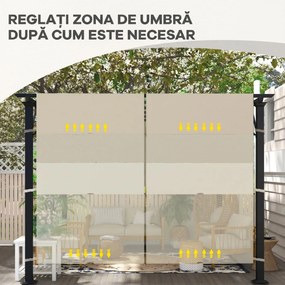 Outsunny Copertină Pergolă Rezervă UV 3x3(m) 4.9x1.2m Ușor de Instalat Kaki | Aosom Romania