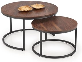 Set 2 buc. măsuțe de cafea Jacarta (nuc + negru). Promo -7%. 1092450