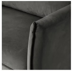 Canapea gri închis cu tapițerie din catifea 203 cm Juli – Ropez