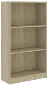 800867 vidaXL Bibliotecă 3 rafturi stejar sonoma 60x24x109 cm lemn compozit