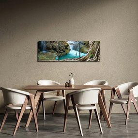 Tablou - Râu cu cascade (cu ceas) (90x30 cm)