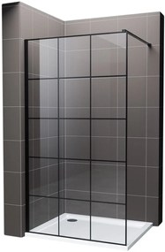 Hagser Agatha perete cabină de duș walk-in 100 cm negru mat/sticla transparentă HGR11000022