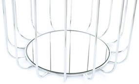 Taburet tapitat/masuta de cafea rotund/a Comfortable 50x50x45 cm albastru închis