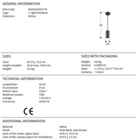 Pendul design moderm Nimes maro