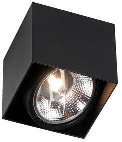 Spotlight de design negru pătrat AR111 - Box