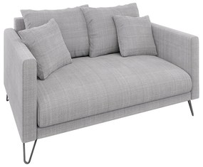 Canapea gri deschis cu tapițerie din chenille 140 cm Freya – Ropez