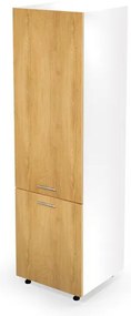 Dulap de bucătărie pentru frigider încorporat Verlene (lemn natural + alb). 1048707