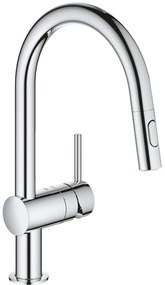 Grohe Minta Baterie chiuveta bucatarie monocomanda cu dus extractibil cu 2 jeturi, pipa C, crom