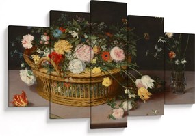 Tablou - Jan Brueghel the Elder, Flowers in a Basket and a Vase, reproducere (150x105 cm)