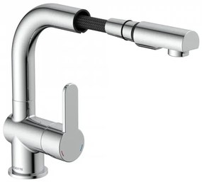 Baterie de bucătărie Schütte 79710 LONDON, crom lucios, cu pulverizator extractabil