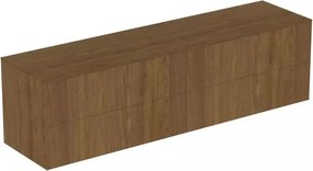 Dulap baza suspendat Ideal Standard Atelier Conca finisaj nuc inchis 4 sertare cu blat 200 cm