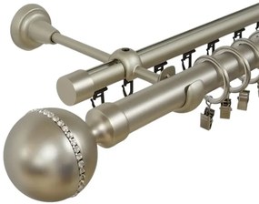 Galerie dubla kalisto crystal , teava neteda si profil,grosime 25 si 19mm, crom mat (Alege marime: 200 cm)