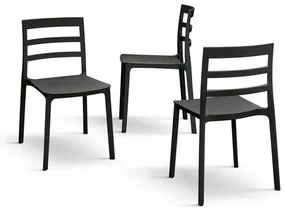 SCAUN RIGATO -POLIPROPILENA- HORECA - NEGRU