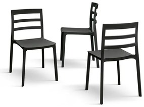 Set 4 scaune RIGATO -POLIPROPILENA- HORECA - NEGRU